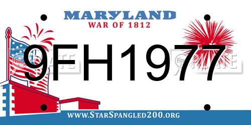 9FH1977 Maryland License Plate