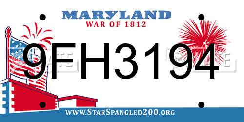 9FH3194 Maryland License Plate