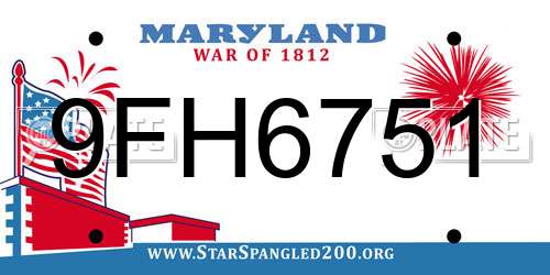 9FH6751 Maryland License Plate