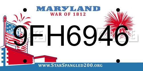 9FH6946 Maryland License Plate