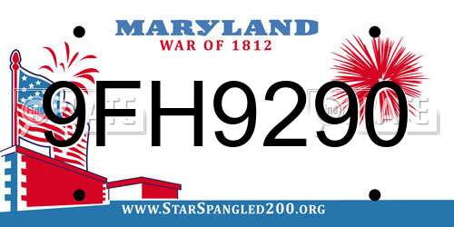 9FH9290 Maryland License Plate