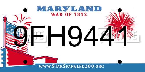 9FH9441 Maryland License Plate