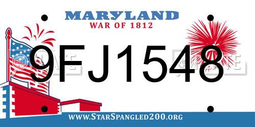 9FJ1548 Maryland License Plate