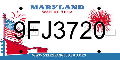 9FJ3720 Maryland License Plate