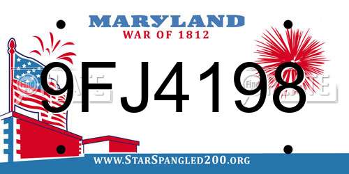 9FJ4198 Maryland License Plate
