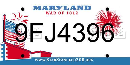 9FJ4396 Maryland License Plate