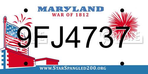 9FJ4737 Maryland License Plate
