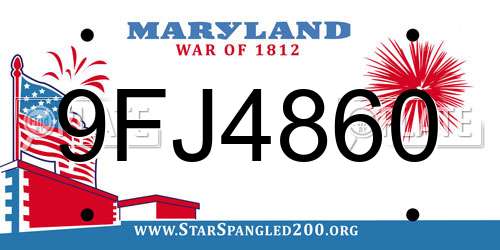 9FJ4860 Maryland License Plate