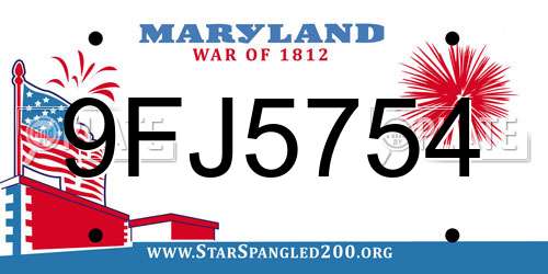 9FJ5754 Maryland License Plate