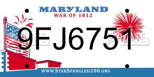 9FJ6751 Maryland License Plate