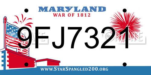 9FJ7321 Maryland License Plate