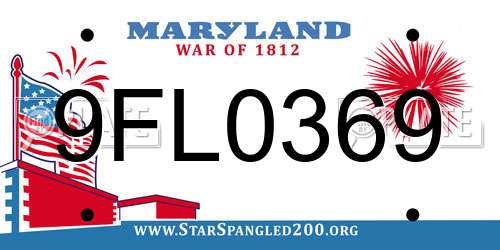 9FL0369 Maryland License Plate