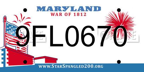 9FL0670 Maryland License Plate