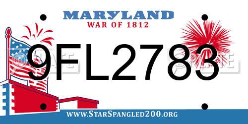 9FL2783 Maryland License Plate