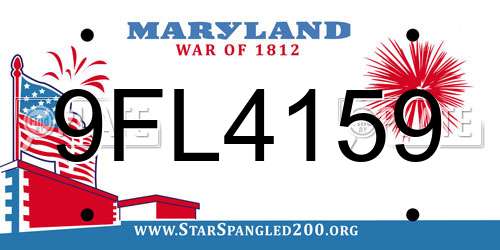 9FL4159 Maryland License Plate