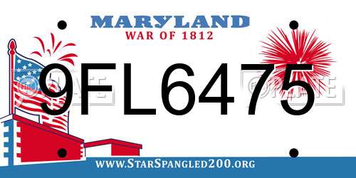 9FL6475 Maryland License Plate