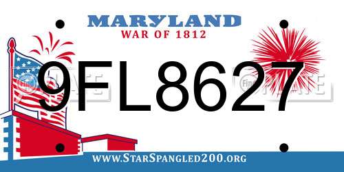 9FL8627 Maryland License Plate