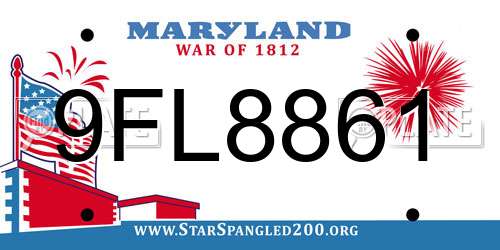 9FL8861 Maryland License Plate