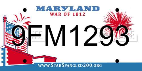 9FM1293 Maryland License Plate