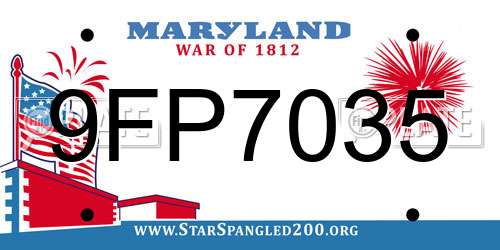 9FP7035 Maryland License Plate