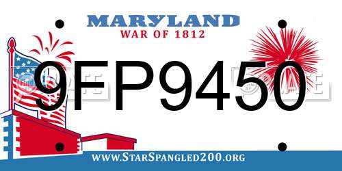9FP9450 Maryland License Plate