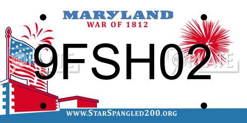 9FSH02 Maryland License Plate