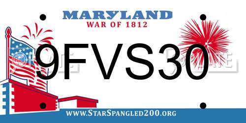 9FVS30 Maryland License Plate