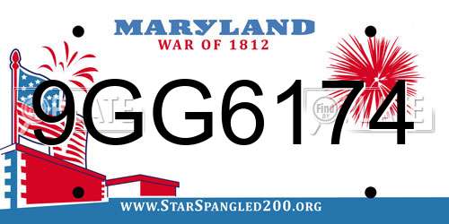 9GG6174 Maryland License Plate