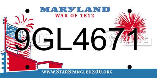9GL4671 Maryland License Plate