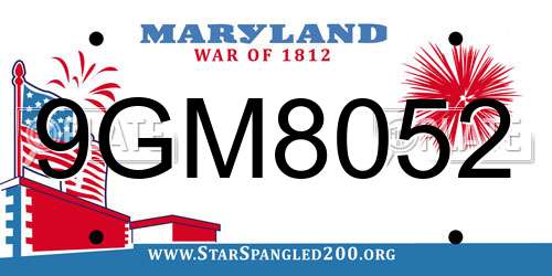 9GM8052 Maryland License Plate