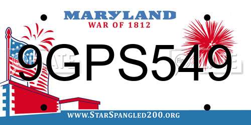 9GPS549 Maryland License Plate