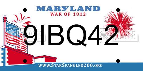 9IBQ42 Maryland License Plate