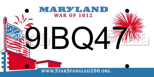 9IBQ47 Maryland License Plate