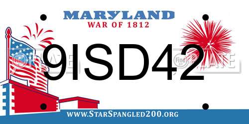 9ISD42 Maryland License Plate