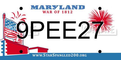 9PEE27 Maryland License Plate