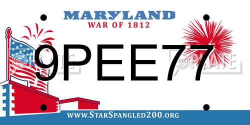 9PEE77 Maryland License Plate