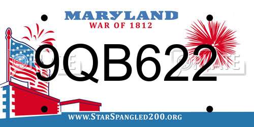 9QB622 Maryland License Plate
