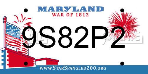 9S82P2 Maryland License Plate