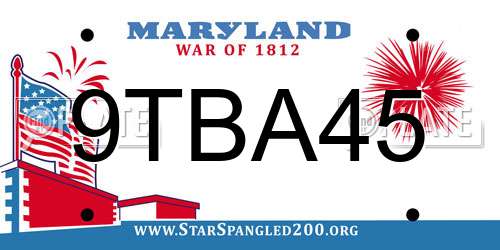9TBA45 Maryland License Plate