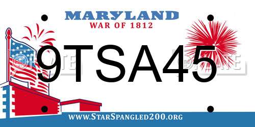9TSA45 Maryland License Plate