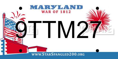 9TTM27 Maryland License Plate