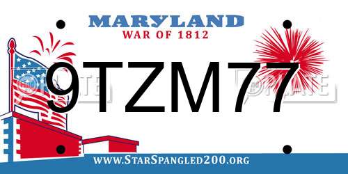 9TZM77 Maryland License Plate
