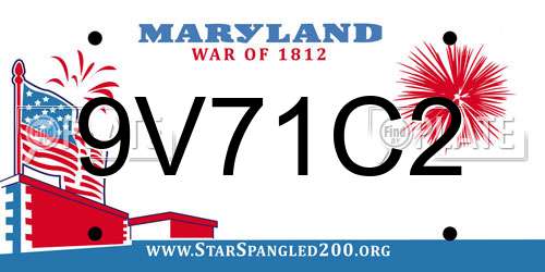 9V71C2 Maryland License Plate