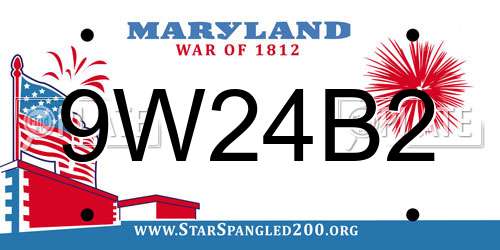 9W24B2 Maryland License Plate