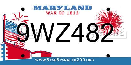 9WZ482 Maryland License Plate