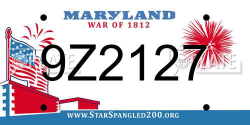 9Z2127 Maryland License Plate