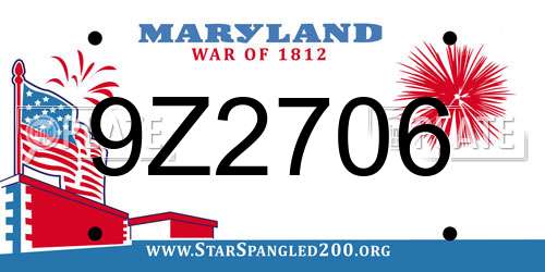 9Z2706 Maryland License Plate