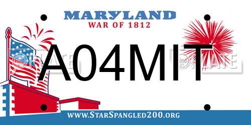 A04MIT Maryland License Plate