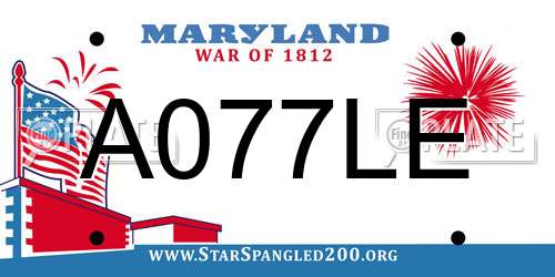 A077LE Maryland License Plate