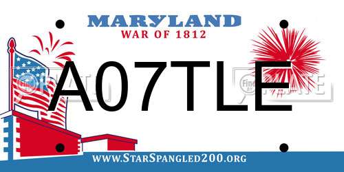 A07TLE Maryland License Plate